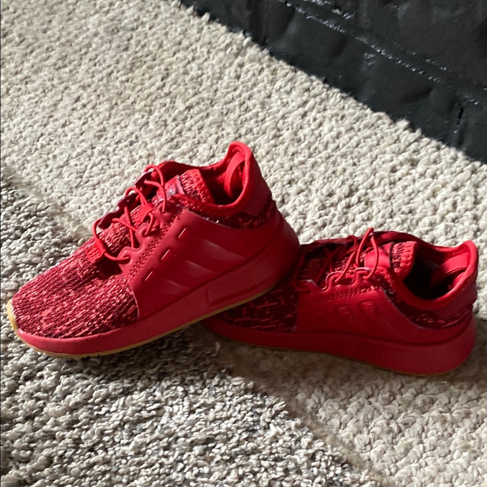 Adidas Red Sneakers Bold Monochromatic Design